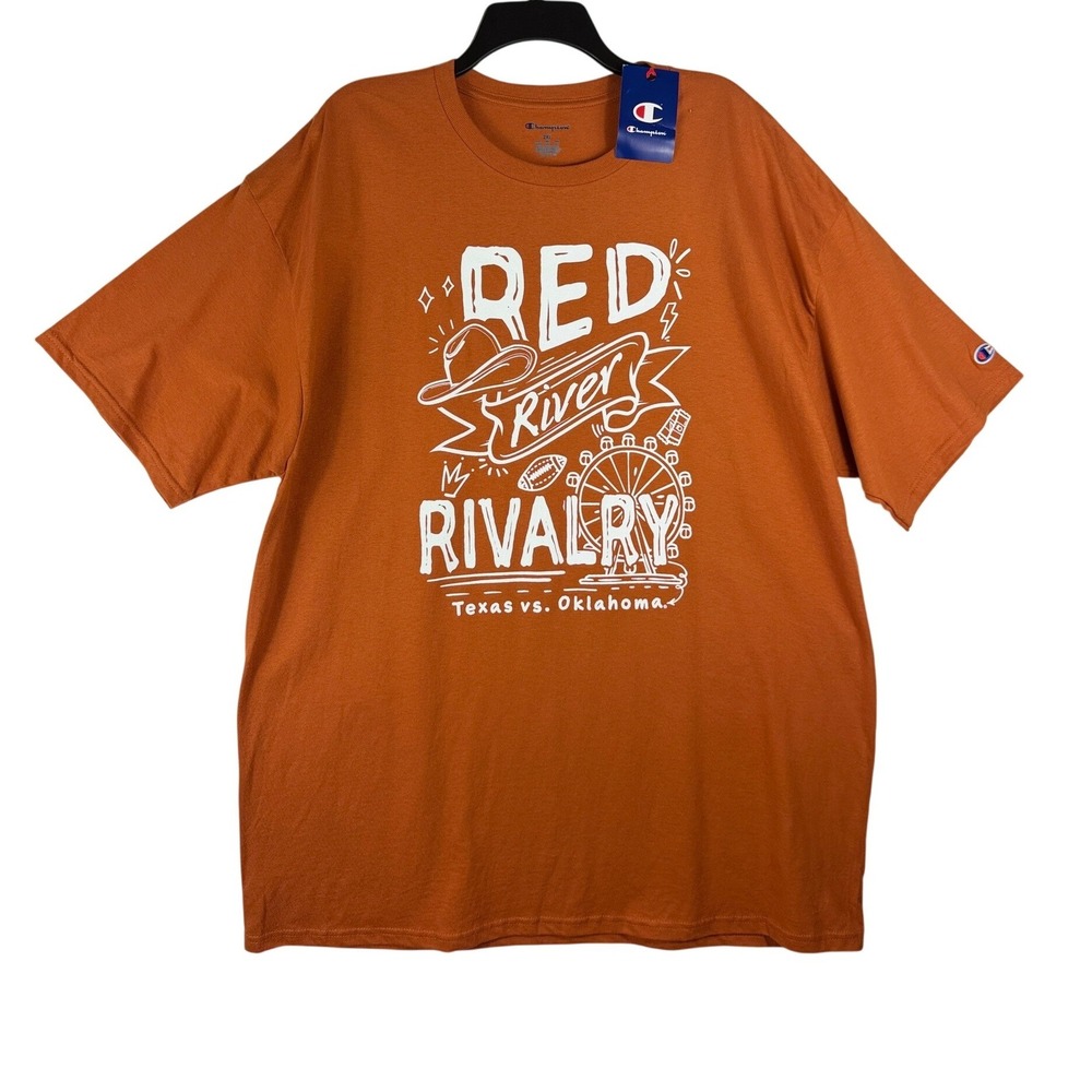 Champion Red River Rivalry Texas vs Oklahoma Tee XXL Orange College Football NWT
